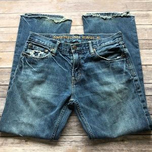 Men’s American Eagle distressed slim boot jeans